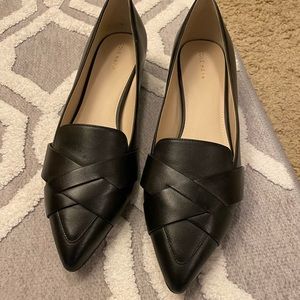 Cole Haan Pointed-Toe Black Leather Shoes size 10
